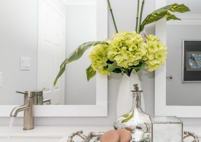 Bathroom counter hydrangea vignette